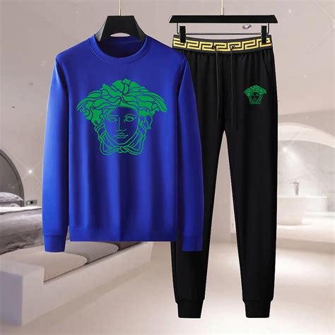 blue versace tracksuit mens